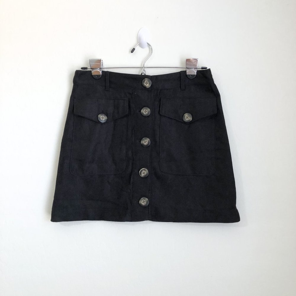 AJ Amelia James Black Button Up Mini Skirt